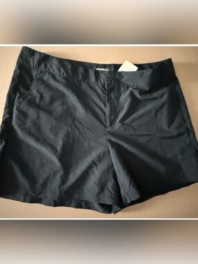 New Eddie Bauer Womens Black Supplex Nylon Shorts Lightweight Outdoor Size 18